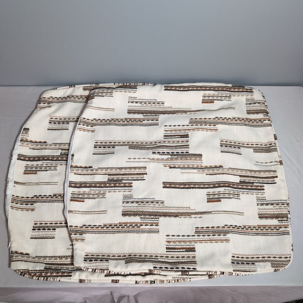 Set of 2 20 x 20 Square Throw Pillow‎ Covers Cyprus Embroidered Reversable